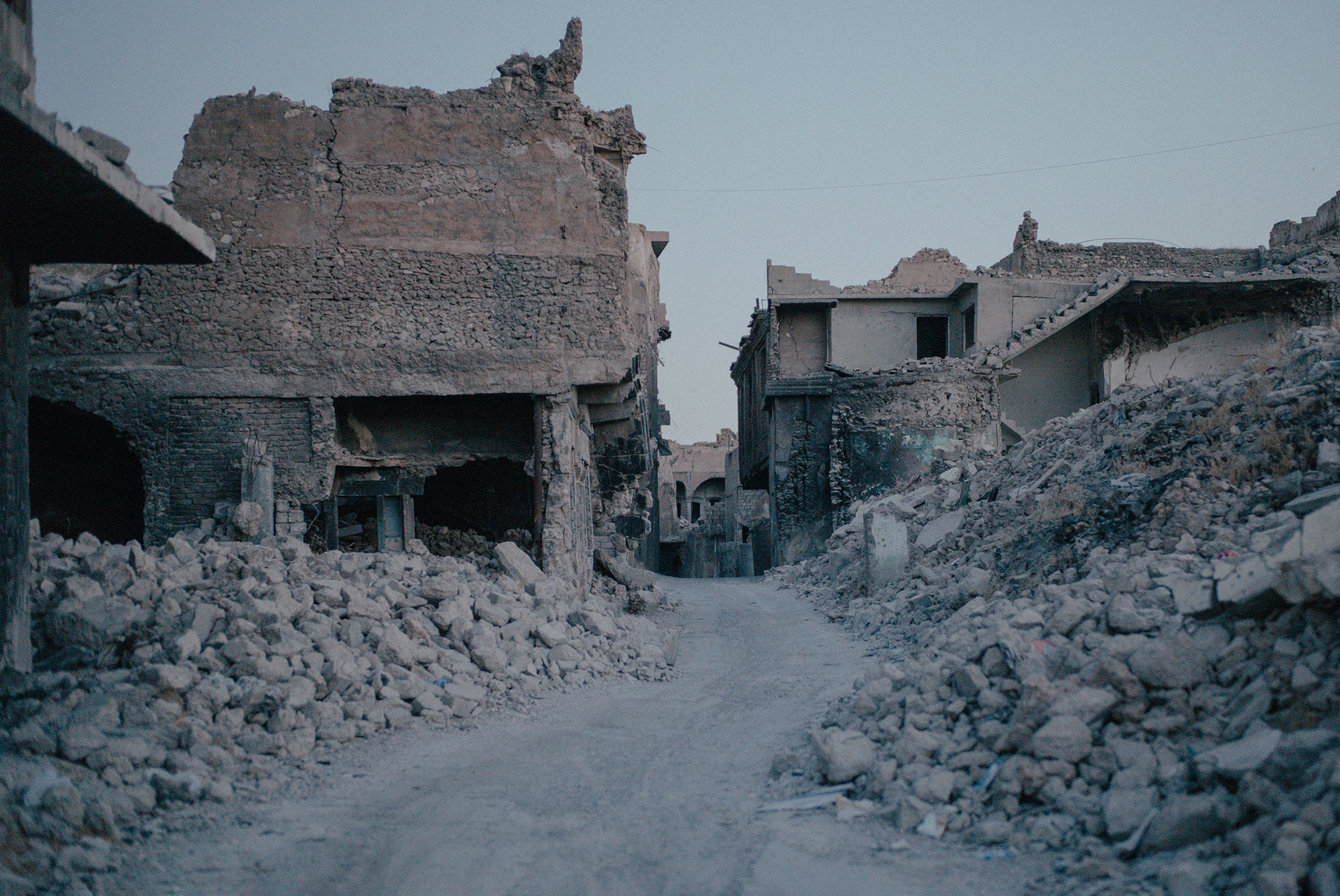 Die Altstadt von Mossul in Trümmern. Nach dem Konflikt kehrten nur wenige Menschen zurück, um ihre Häuser wieder aufzubauen. 