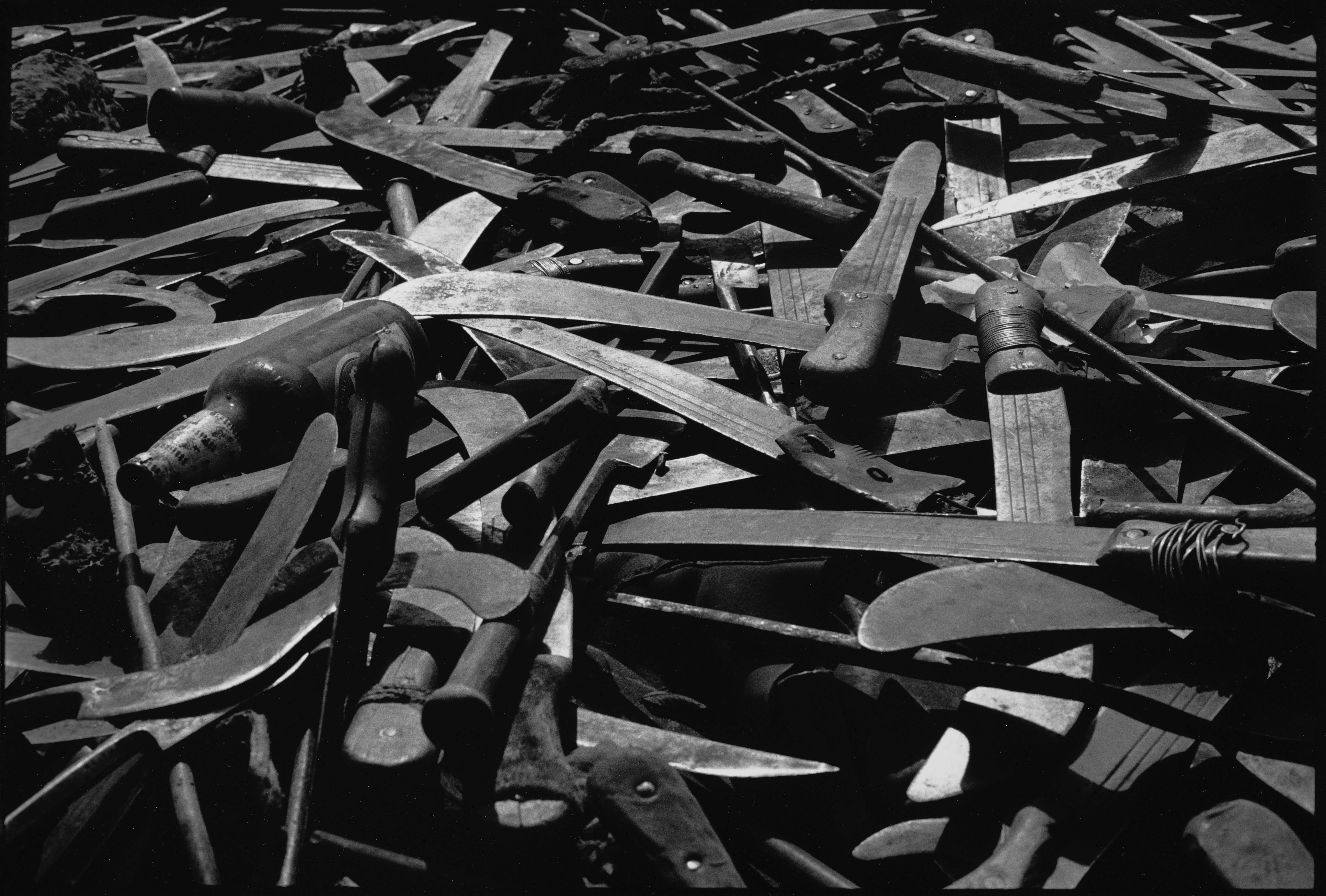 A pile of machetes in Goma, near the Rwandan border. Zaire 1994 